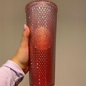 Starbucks peach glitter ombre studded tumbler